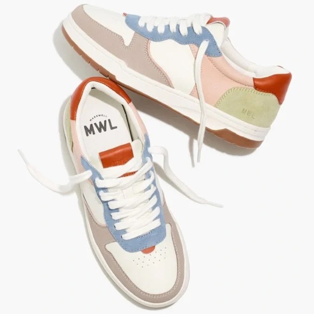 Madewell Court Sneakers in Colorblock Nubuck Leather & suede American blue multi